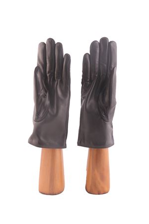 Black gloves with white strass applications Capri Gloves | CA2509NERO